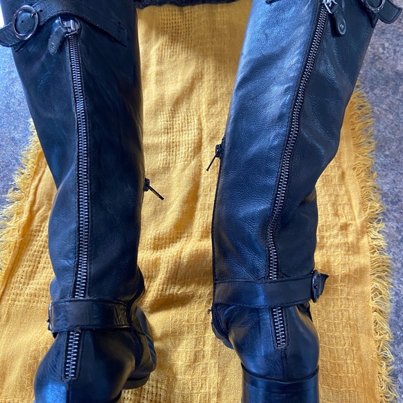 Cuoio Black Leather Knee Riding Boots, size 38 - Picture 2 of 15